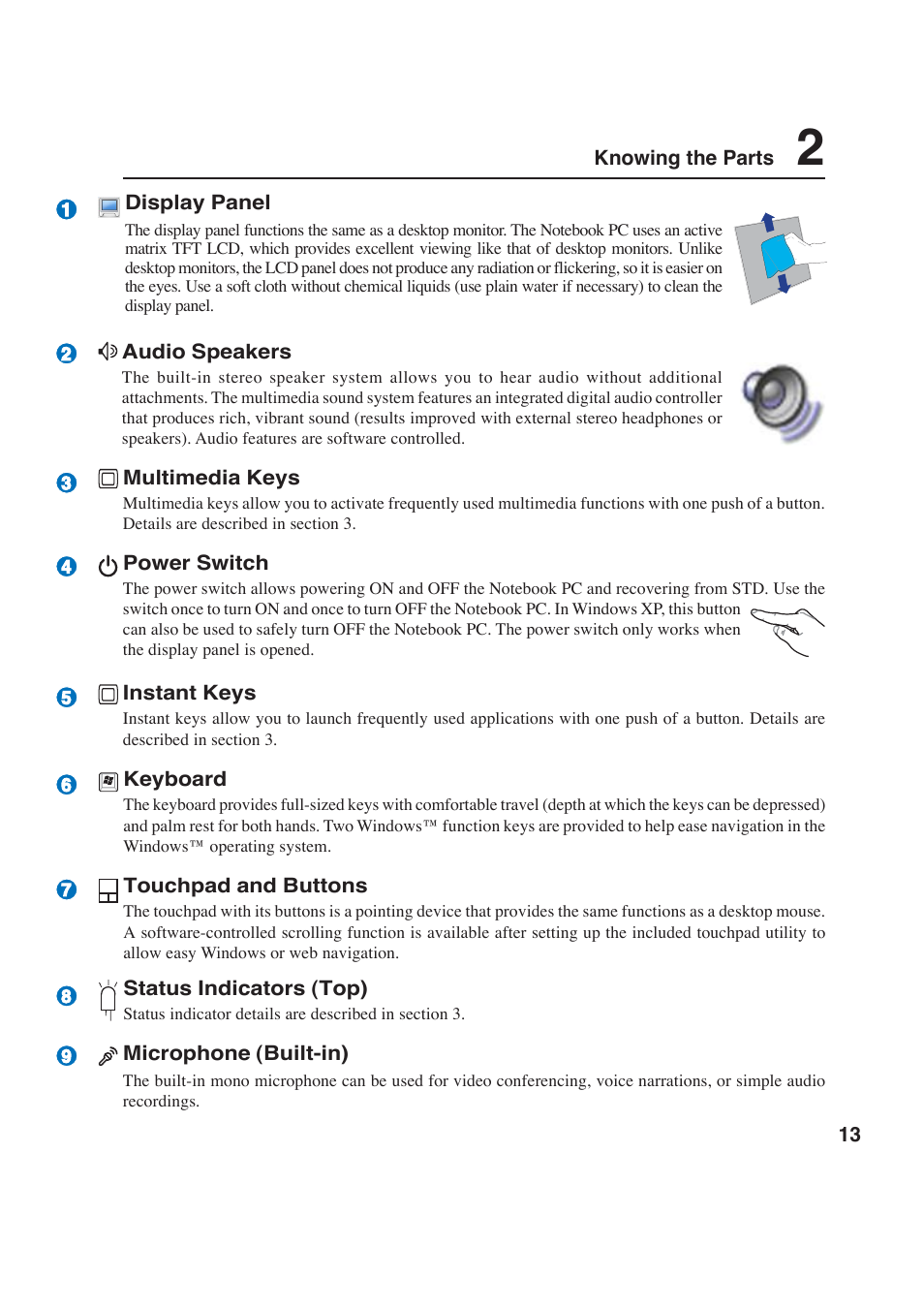 Asus W2P User Manual | Page 13 / 73