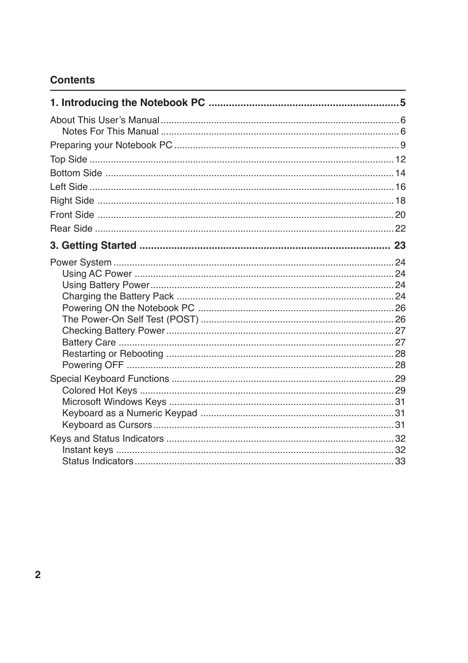 Asus W2P User Manual | Page 2 / 73