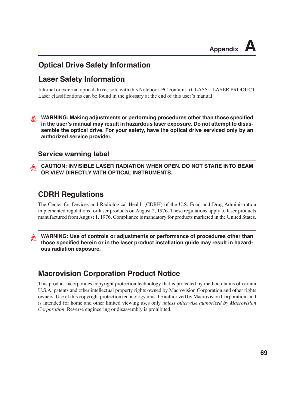 Asus W2P User Manual | Page 69 / 73