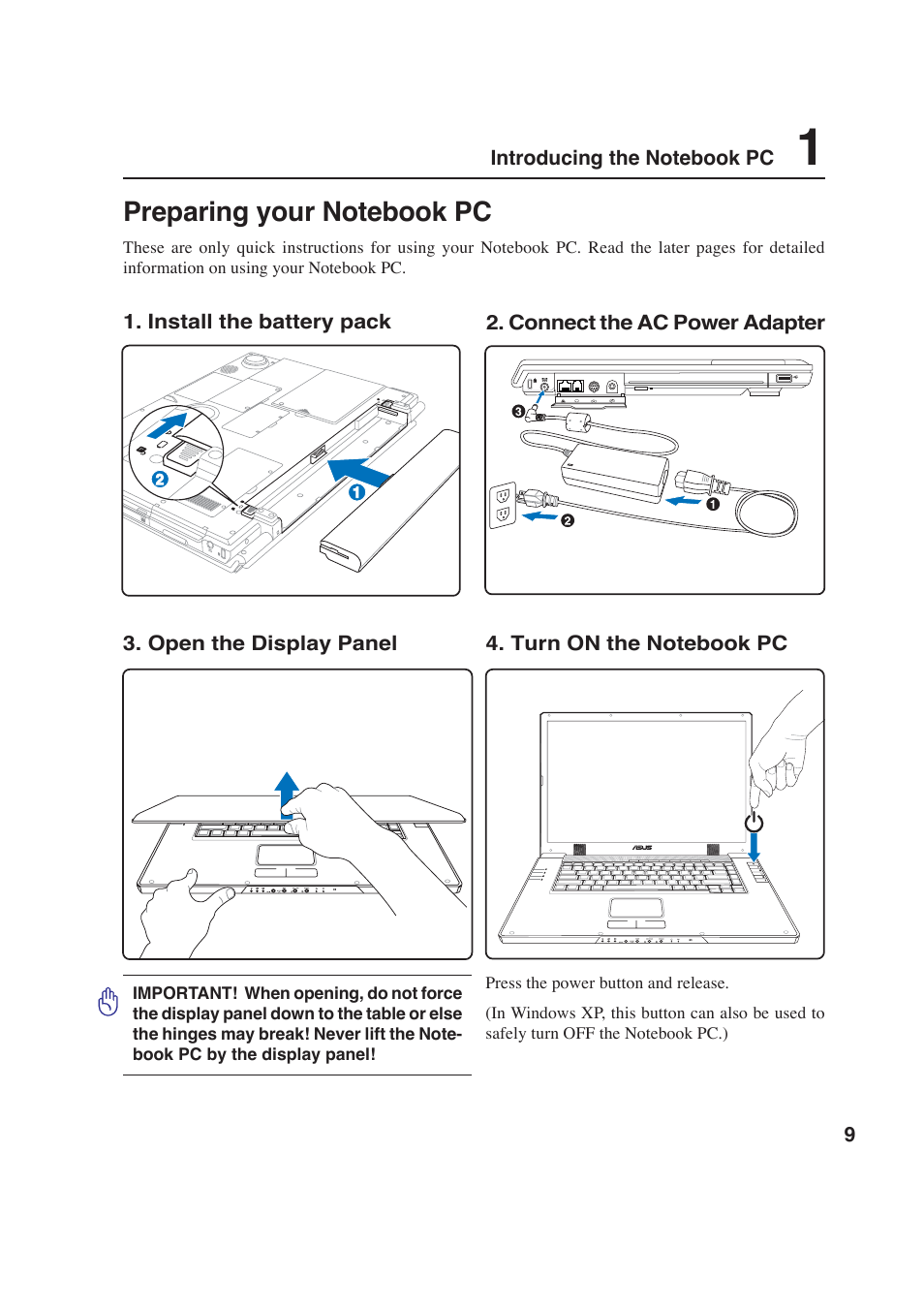 Asus W2P User Manual | Page 9 / 73