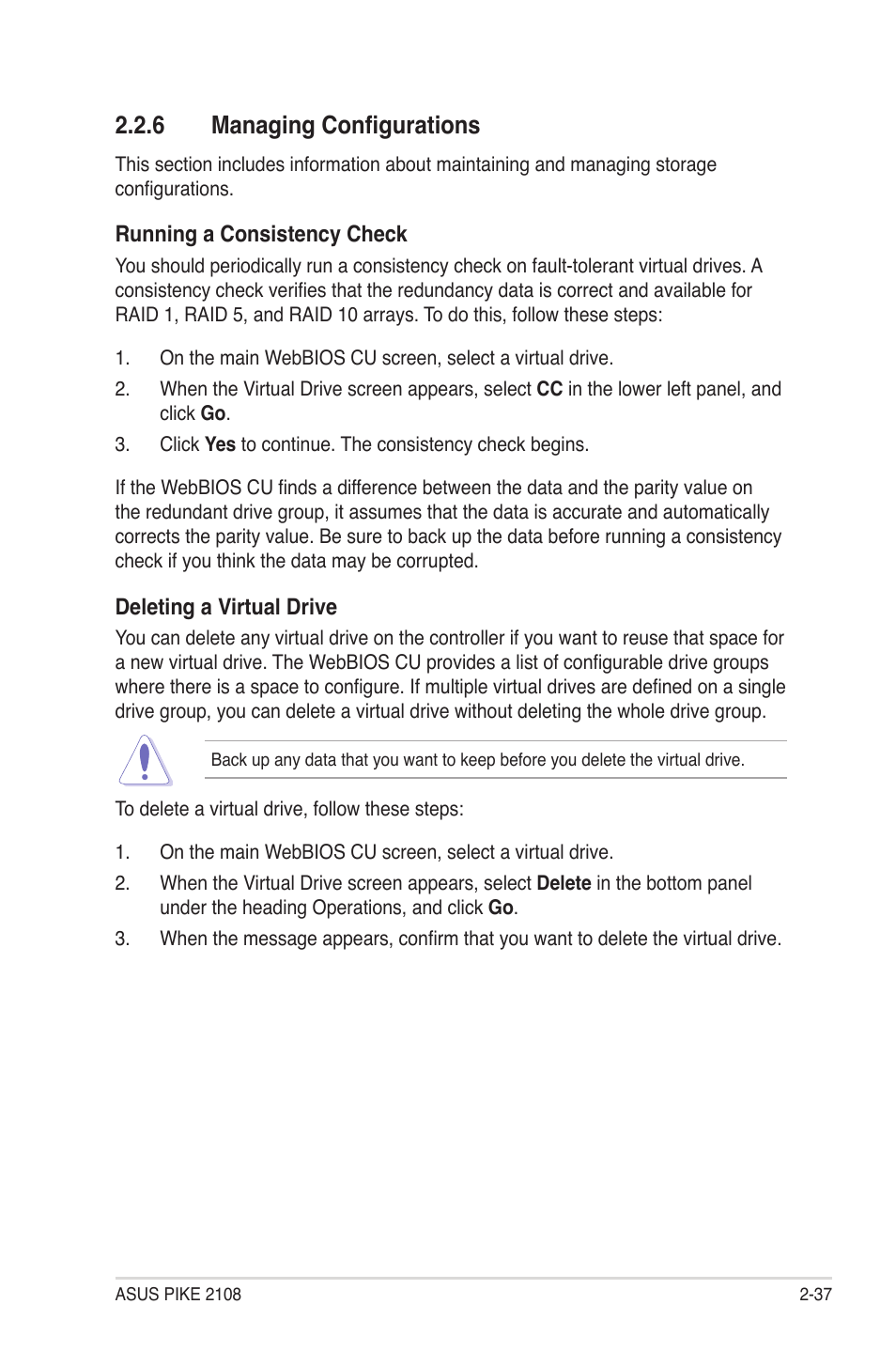 6 managing configurations, Managing configurations -37 | Asus PIKE 2108 User Manual | Page 51 / 84