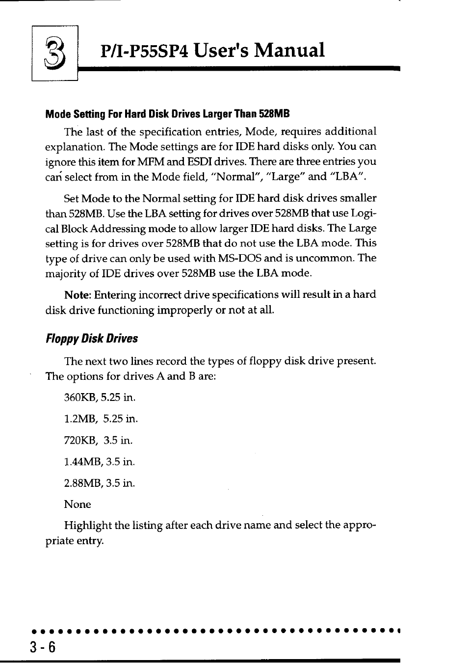 Floppy disk drives, User's manual, P/i-p55sp4 | Asus P55SP4 User Manual | Page 35 / 82