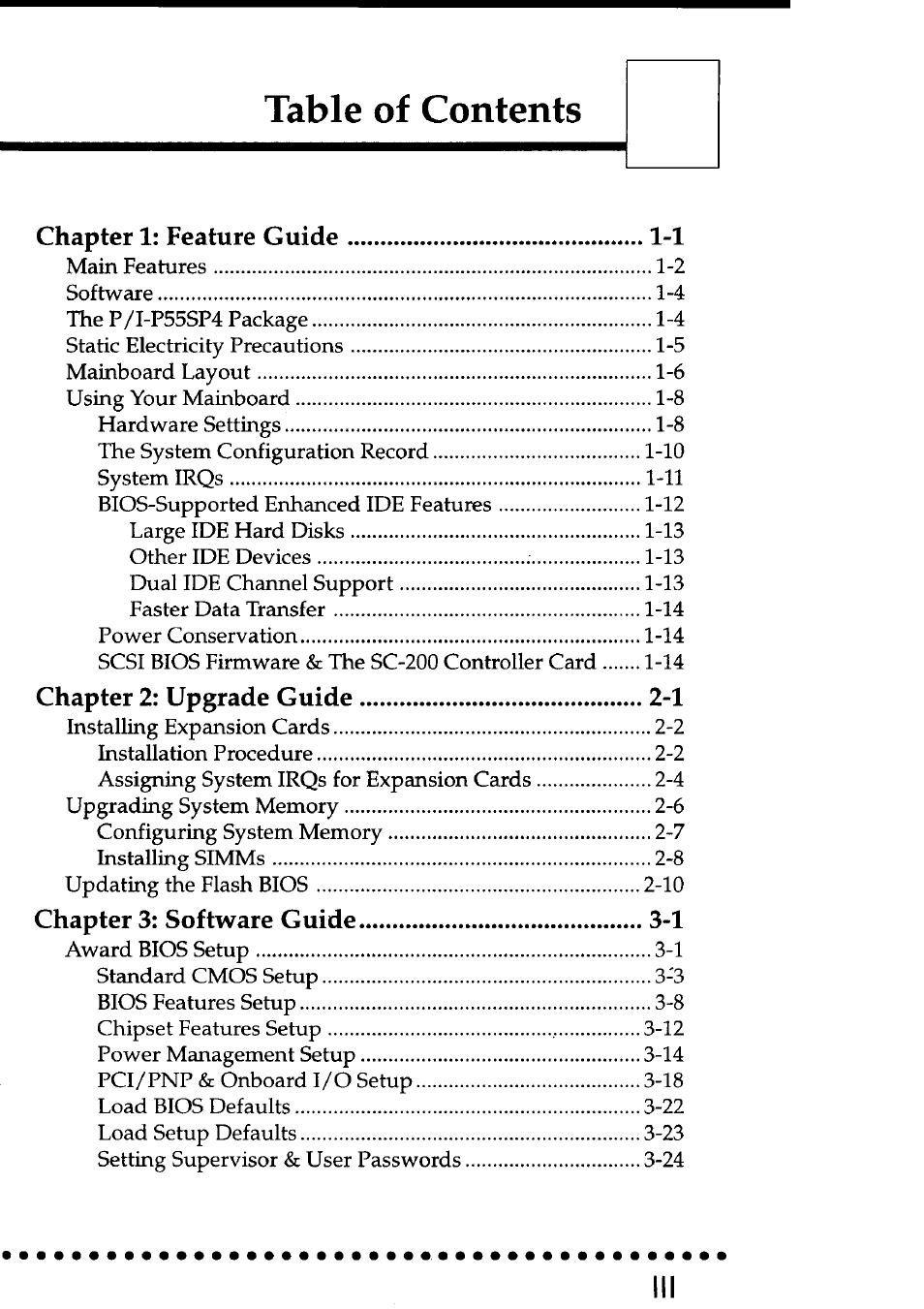 Asus P55SP4 User Manual | Page 4 / 82
