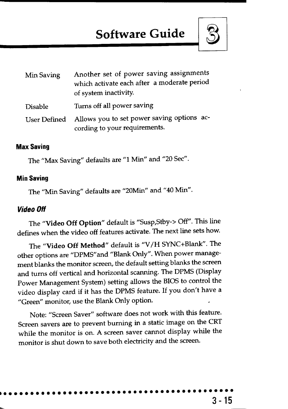 Video off, Software guide | Asus P55SP4 User Manual | Page 44 / 82