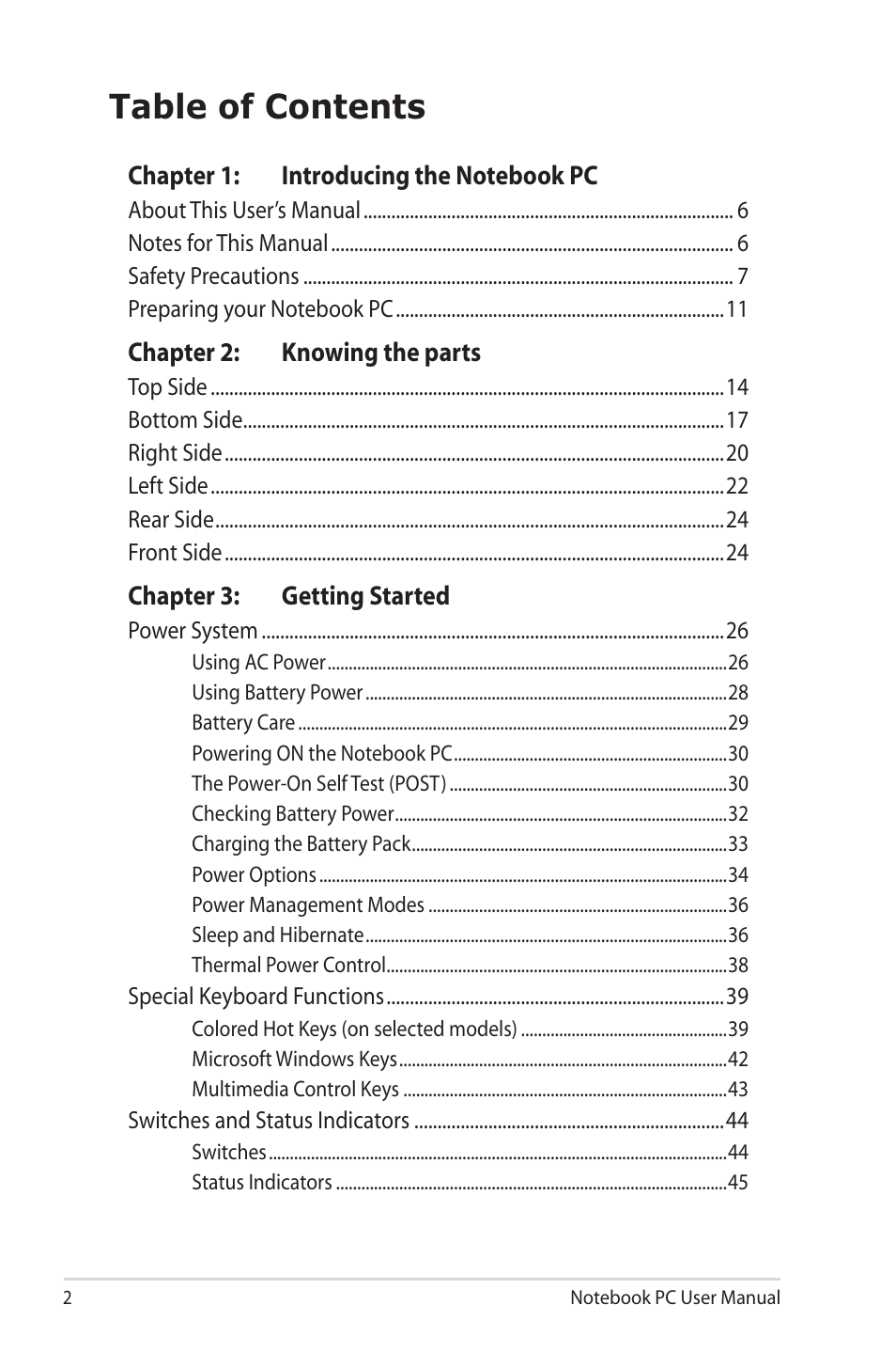 Asus R700VM User Manual | Page 2 / 116