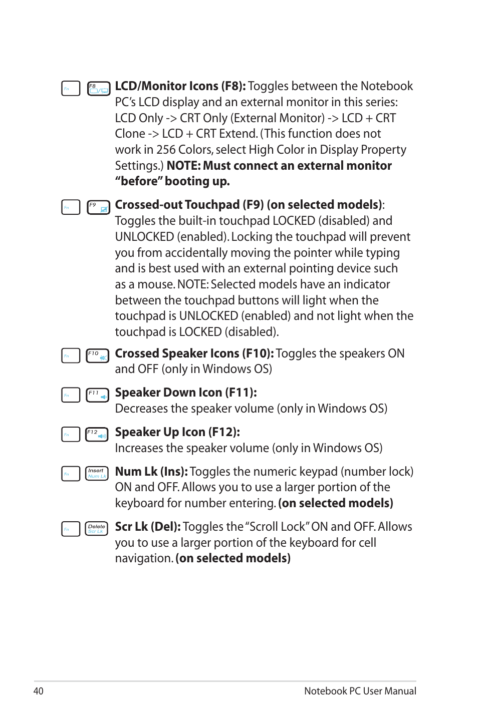 Asus R700VM User Manual | Page 40 / 116