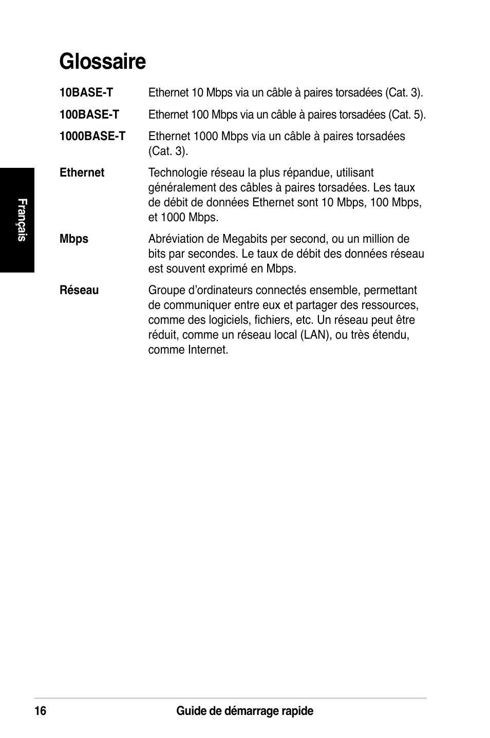 Glossaire | Asus GX1108N User Manual | Page 17 / 145