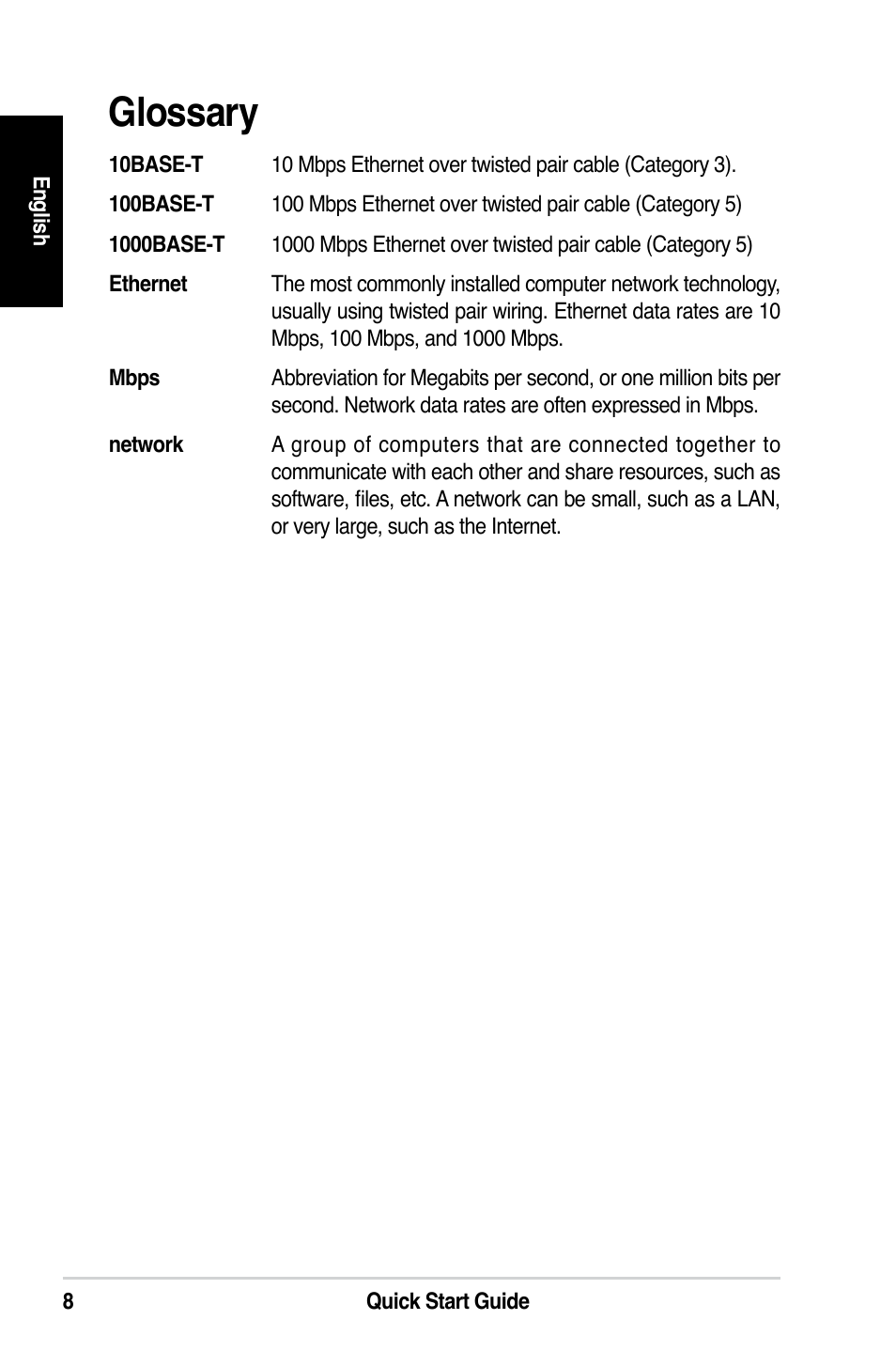 Glossary | Asus GX1108N User Manual | Page 9 / 145