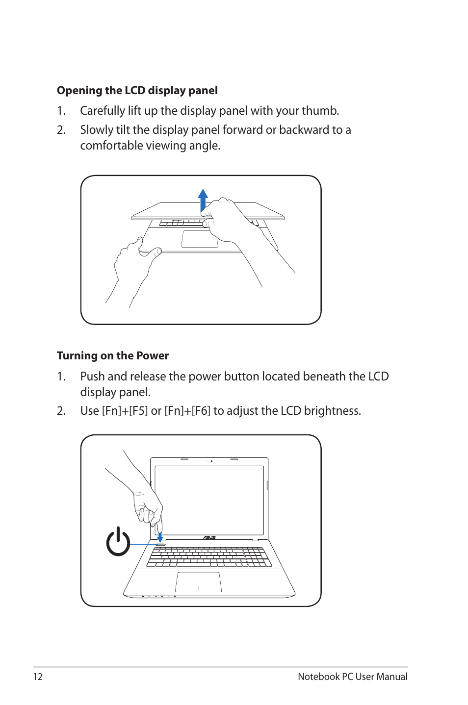 Asus X45A User Manual | Page 12 / 116