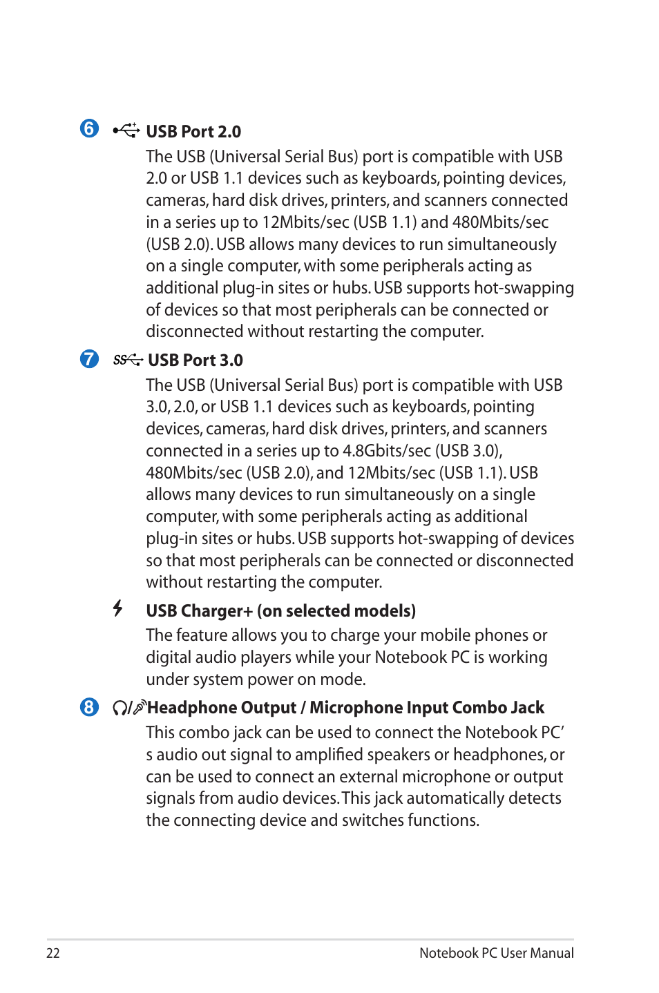 Asus X45A User Manual | Page 22 / 116