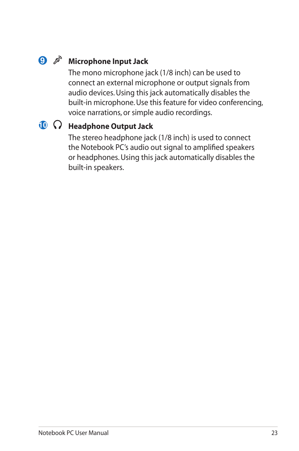 Asus X45A User Manual | Page 23 / 116