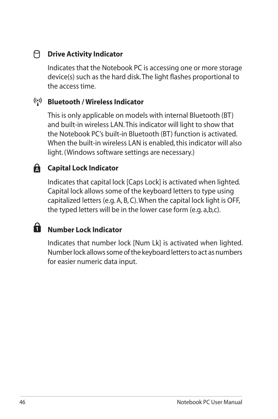 Asus X45A User Manual | Page 46 / 116