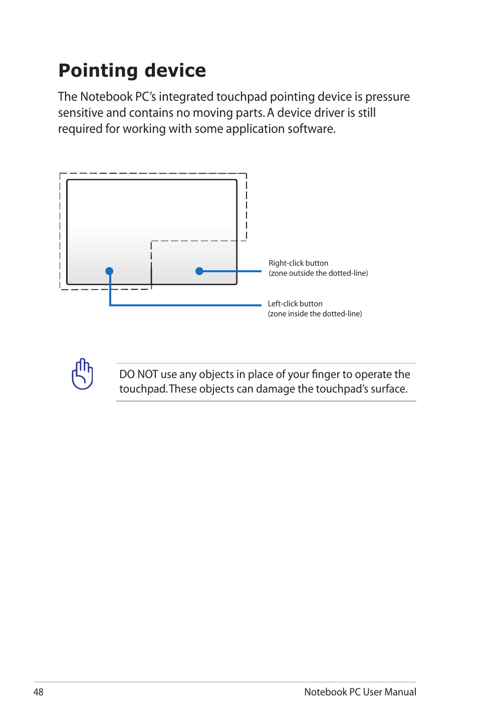 Pointing device | Asus X45A User Manual | Page 48 / 116