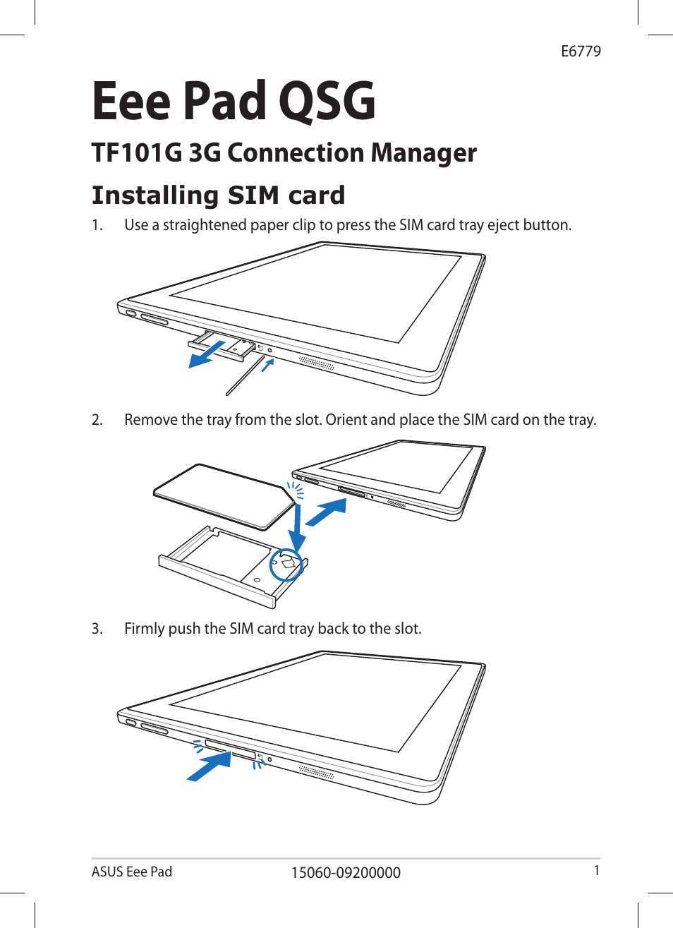 Asus Eee Pad Transformer TF101G User Manual | 8 pages