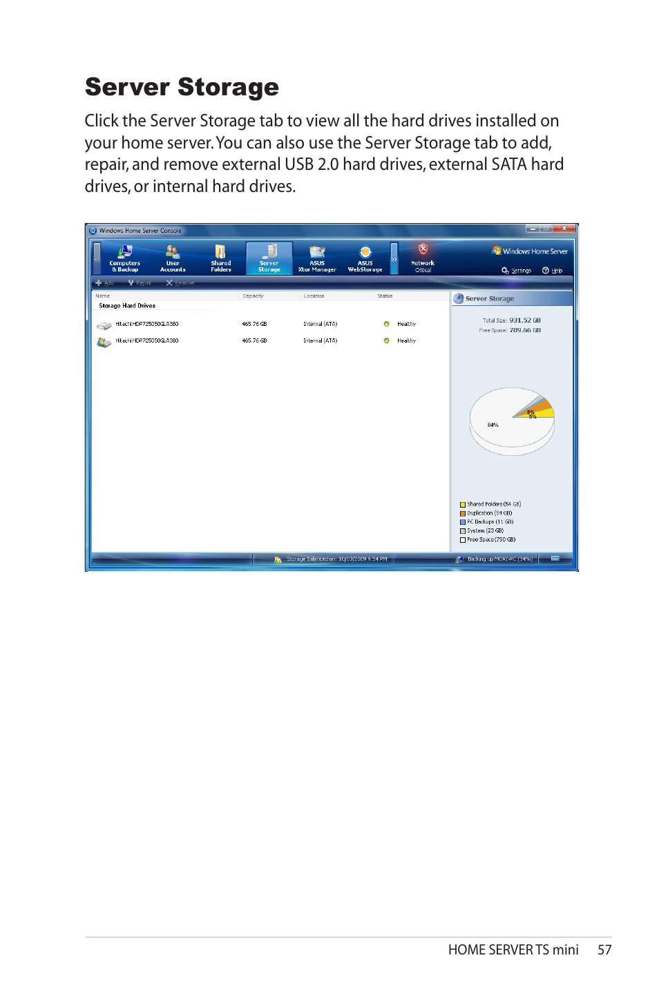 Server storage | Asus TS Mini User Manual | Page 57 / 114