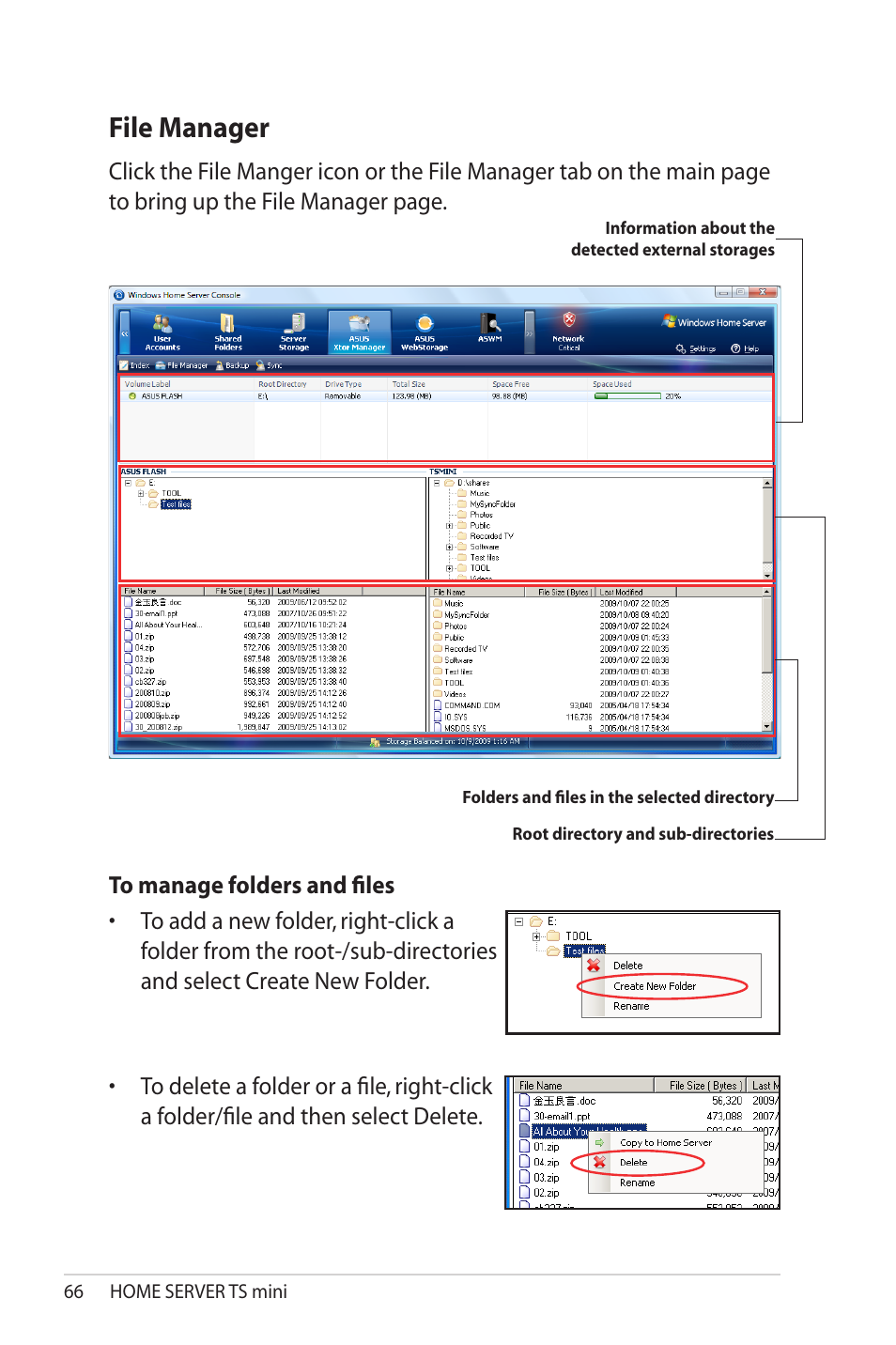 File manager, File.manager | Asus TS Mini User Manual | Page 66 / 114