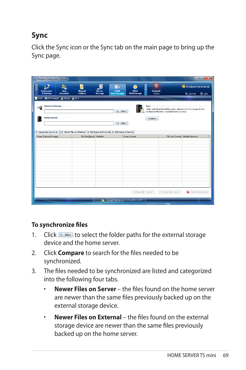 Sync | Asus TS Mini User Manual | Page 69 / 114