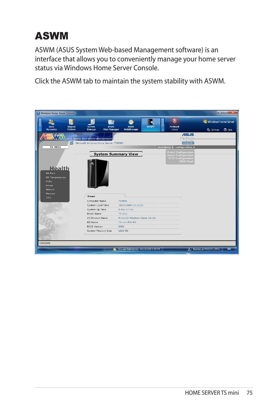 Aswm | Asus TS Mini User Manual | Page 75 / 114