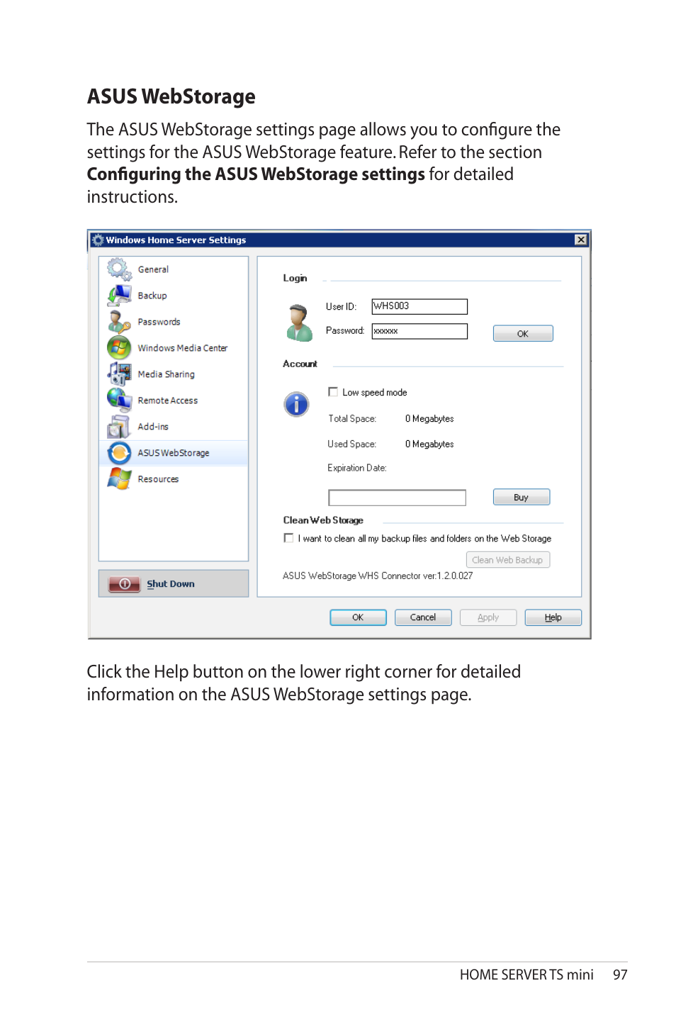 Asus webstorage, Asus.webstorage | Asus TS Mini User Manual | Page 97 / 114