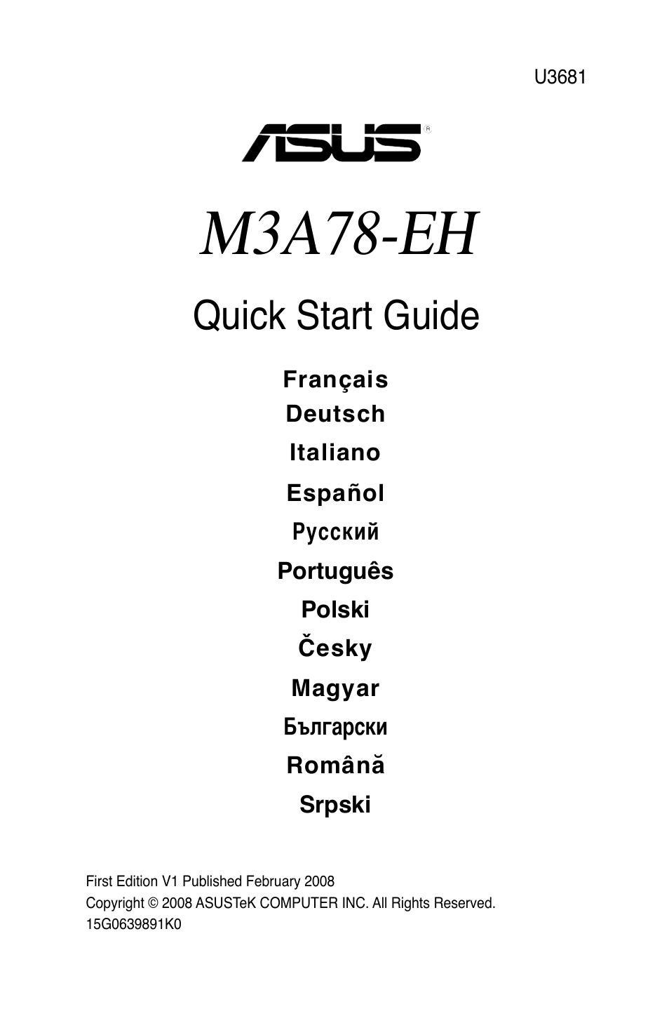 Asus M3A78-EH User Manual | 38 pages