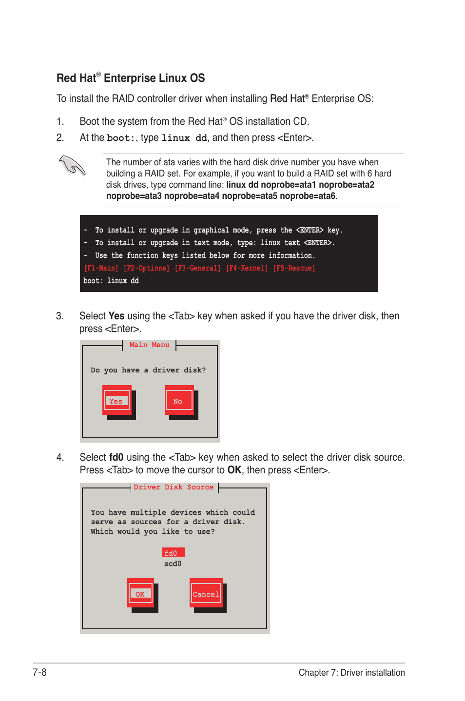 Red hat, Enterprise linux os | Asus TS500-E6/PS4 User Manual | Page 148 / 162