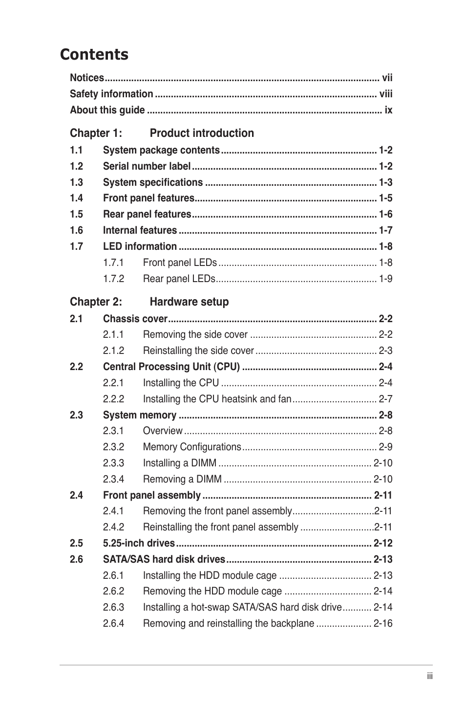 Asus TS500-E6/PS4 User Manual | Page 3 / 162
