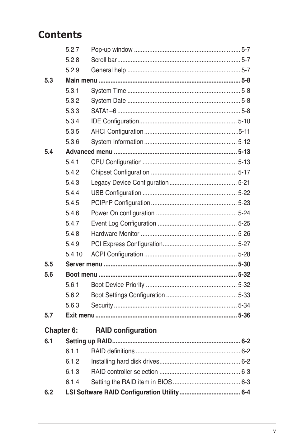 Asus TS500-E6/PS4 User Manual | Page 5 / 162