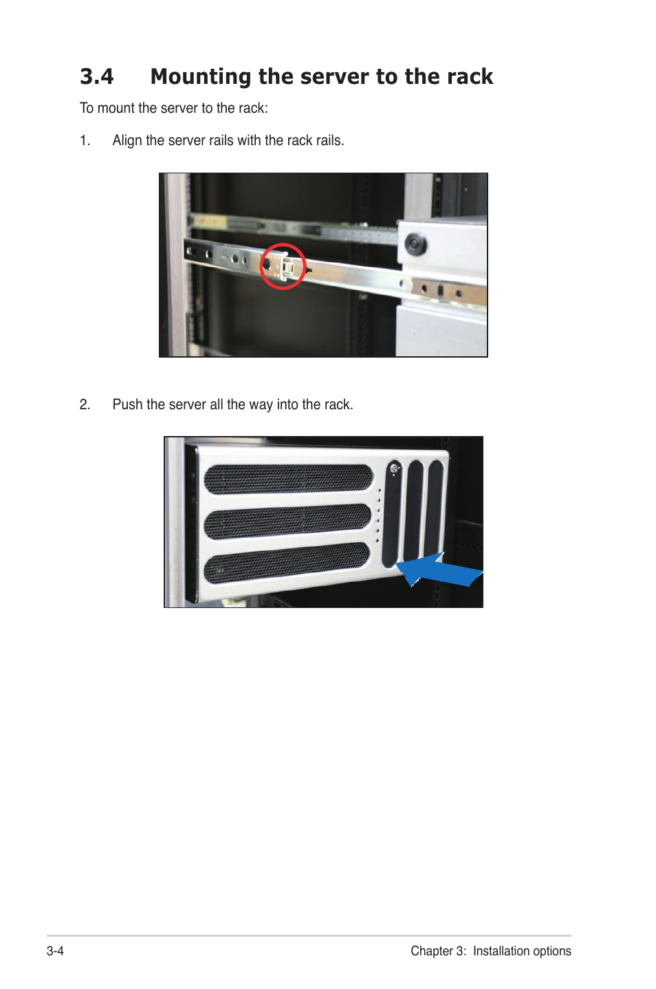 4 mounting the server to the rack, Mounting the server to the rack -4 | Asus TS500-E6/PS4 User Manual | Page 52 / 162