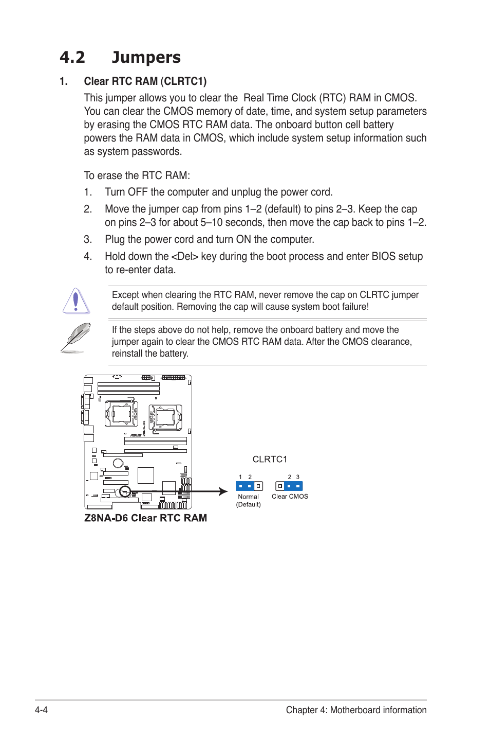 2 jumpers, Jumpers -4 | Asus TS500-E6/PS4 User Manual | Page 56 / 162