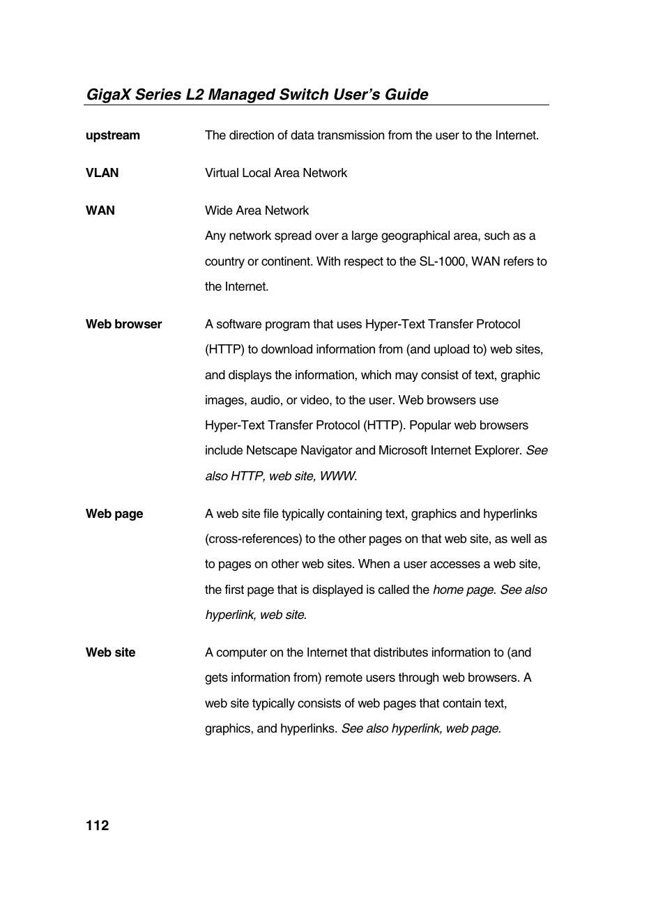 Gigax series l2 managed switch user’s guide | Asus GigaX2124X/C User Manual | Page 112 / 112