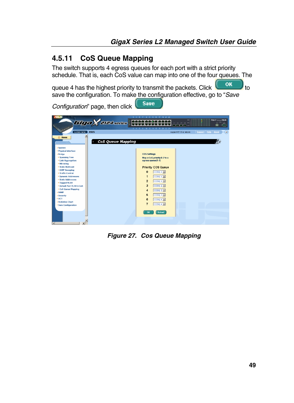 11 cos queue mapping | Asus GigaX2124X/C User Manual | Page 49 / 112