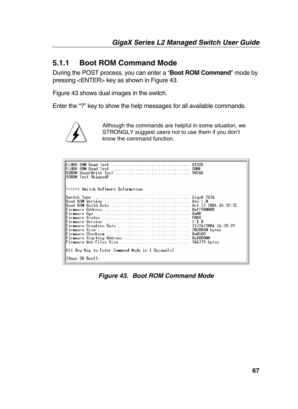 1 boot rom command mode | Asus GigaX2124X/C User Manual | Page 67 / 112