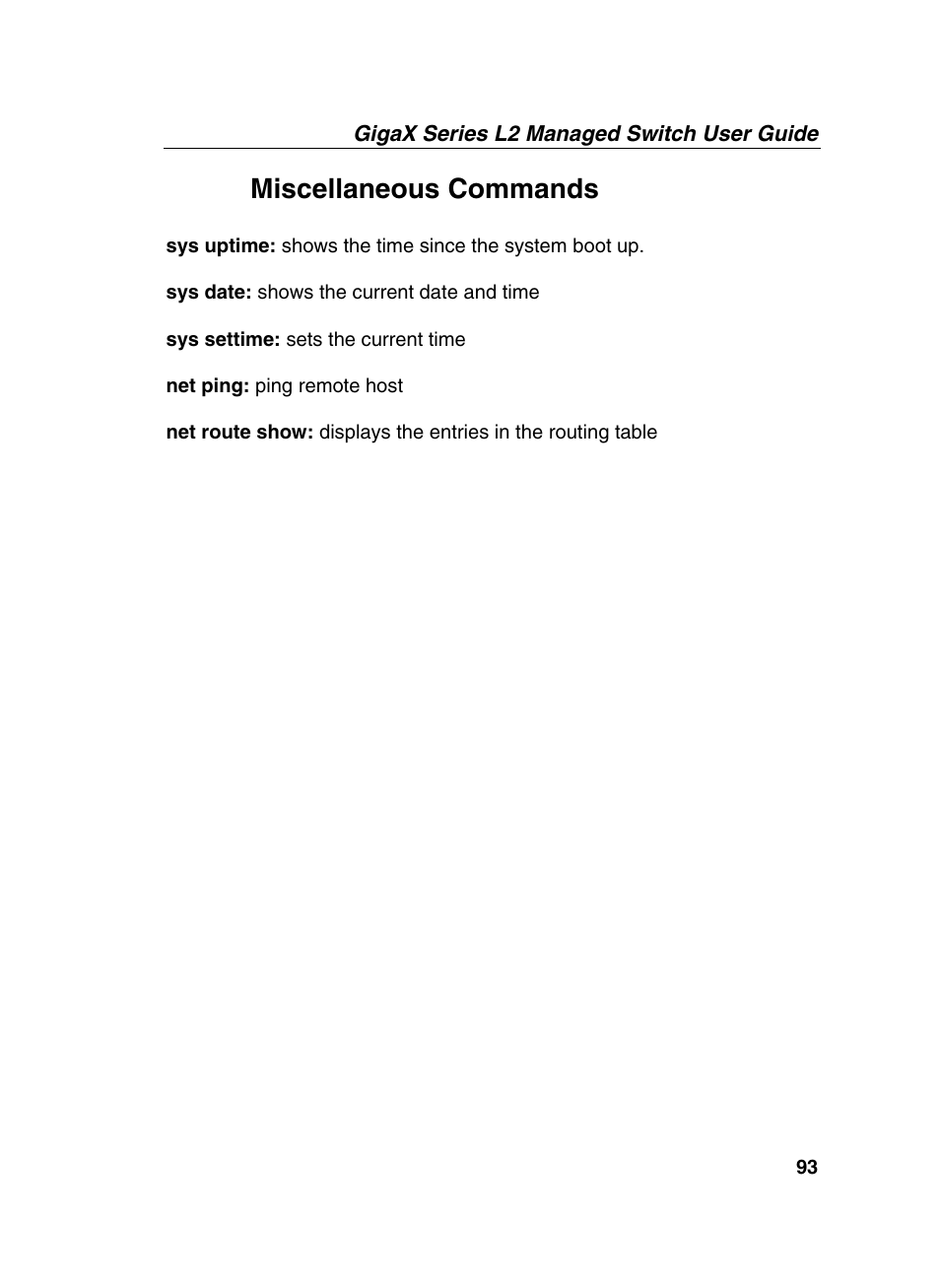 Miscellaneous commands | Asus GigaX2124X/C User Manual | Page 93 / 112