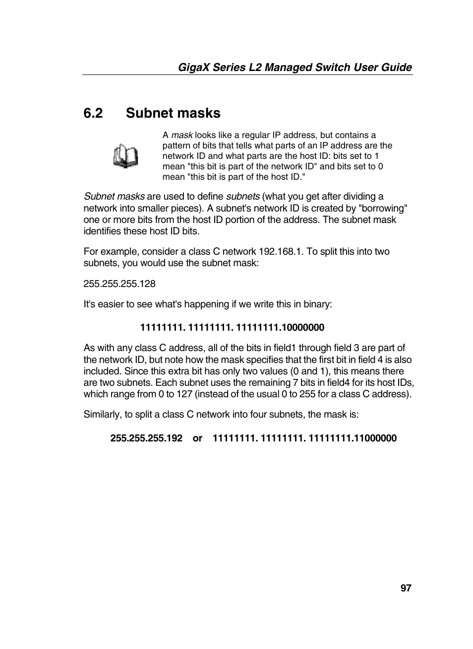 2 subnet masks | Asus GigaX2124X/C User Manual | Page 97 / 112