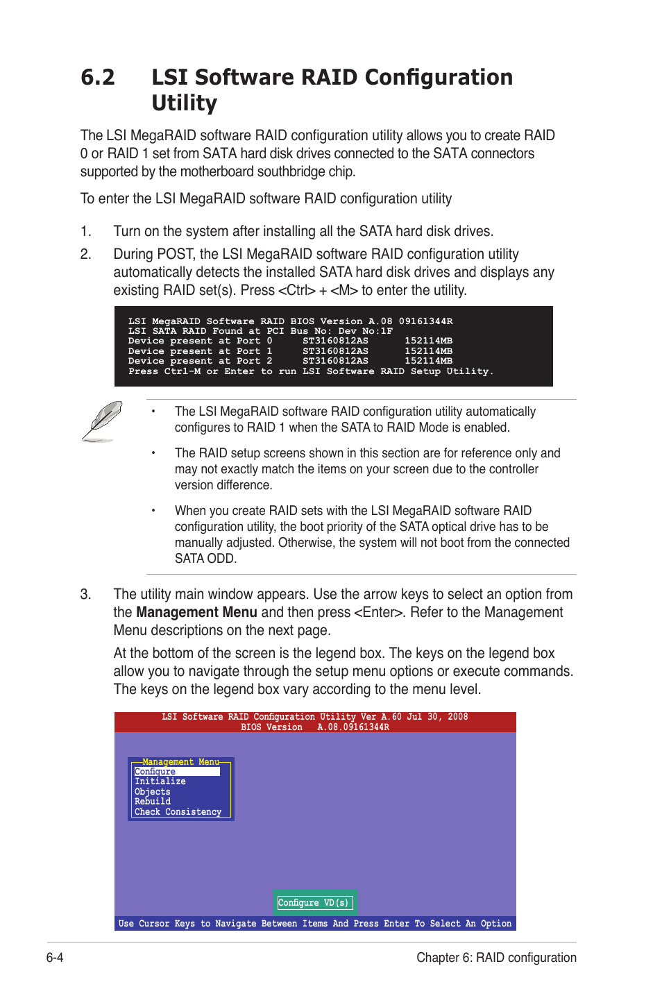 2 lsi software raid configuration utility, Lsi software raid configuration utility -4 | Asus RS724Q-E6/RS12 User Manual | Page 106 / 166