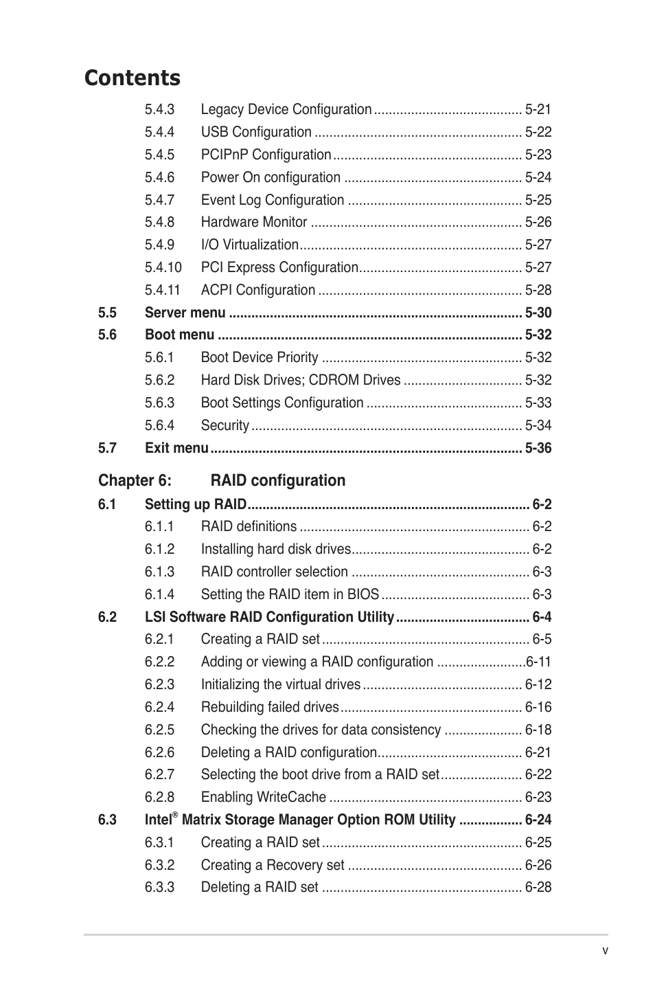 Asus RS724Q-E6/RS12 User Manual | Page 5 / 166