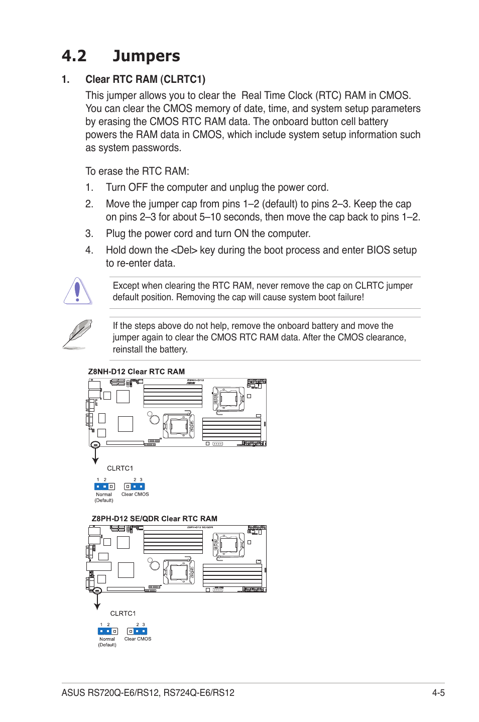 2 jumpers, Jumpers -5 | Asus RS724Q-E6/RS12 User Manual | Page 51 / 166