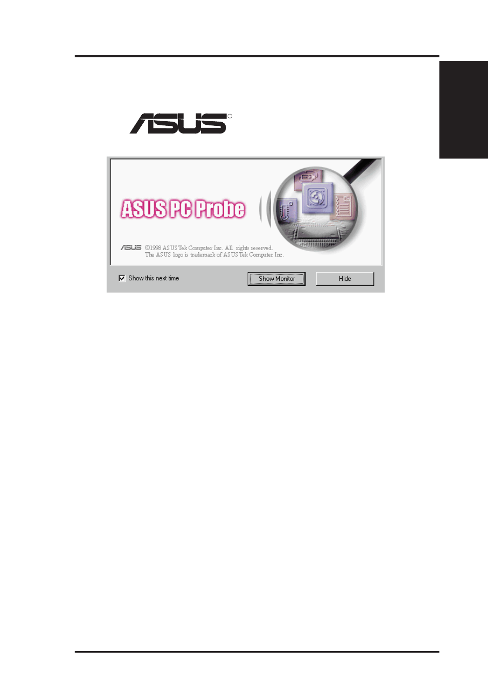 Pc probe user’s manual | Asus P2L-VM User Manual | Page 59 / 116