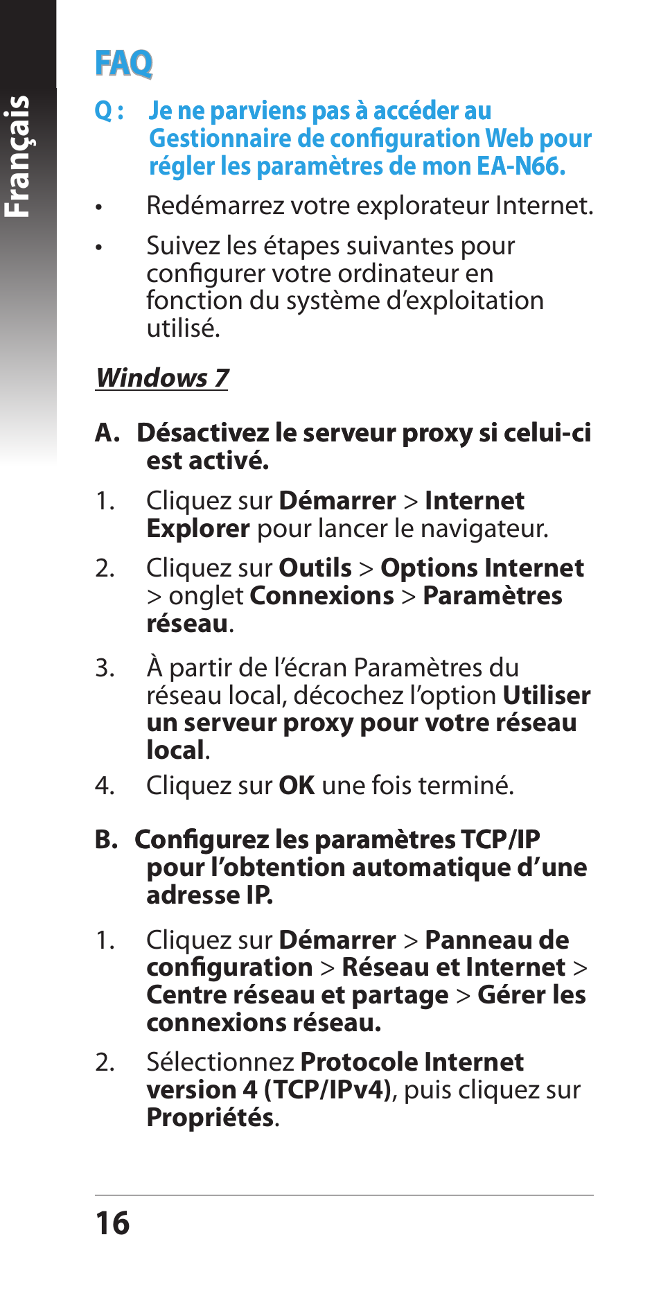 1 fr anç ais faq | Asus EA-N66 User Manual | Page 16 / 44