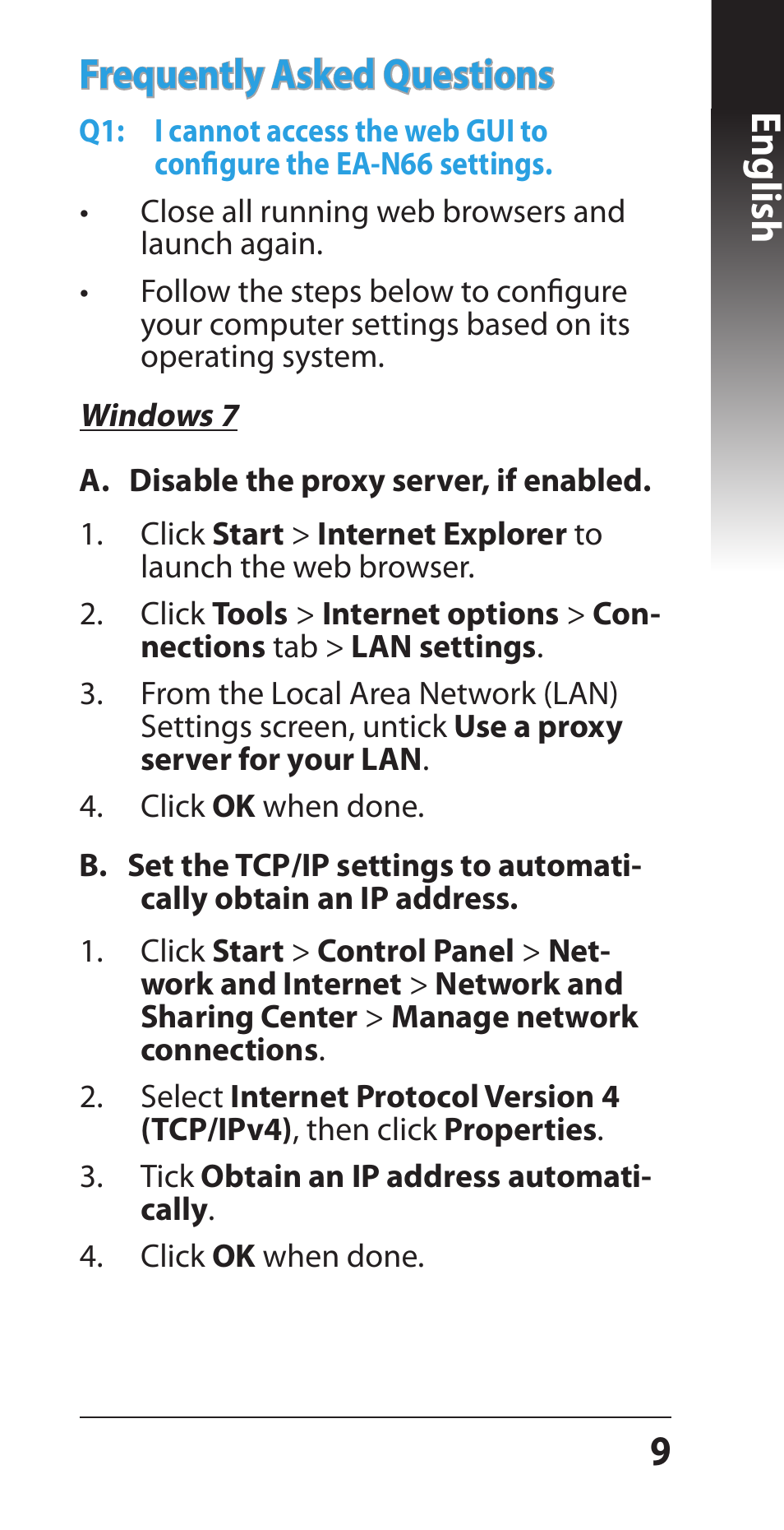 English frequently asked questions | Asus EA-N66 User Manual | Page 9 / 44