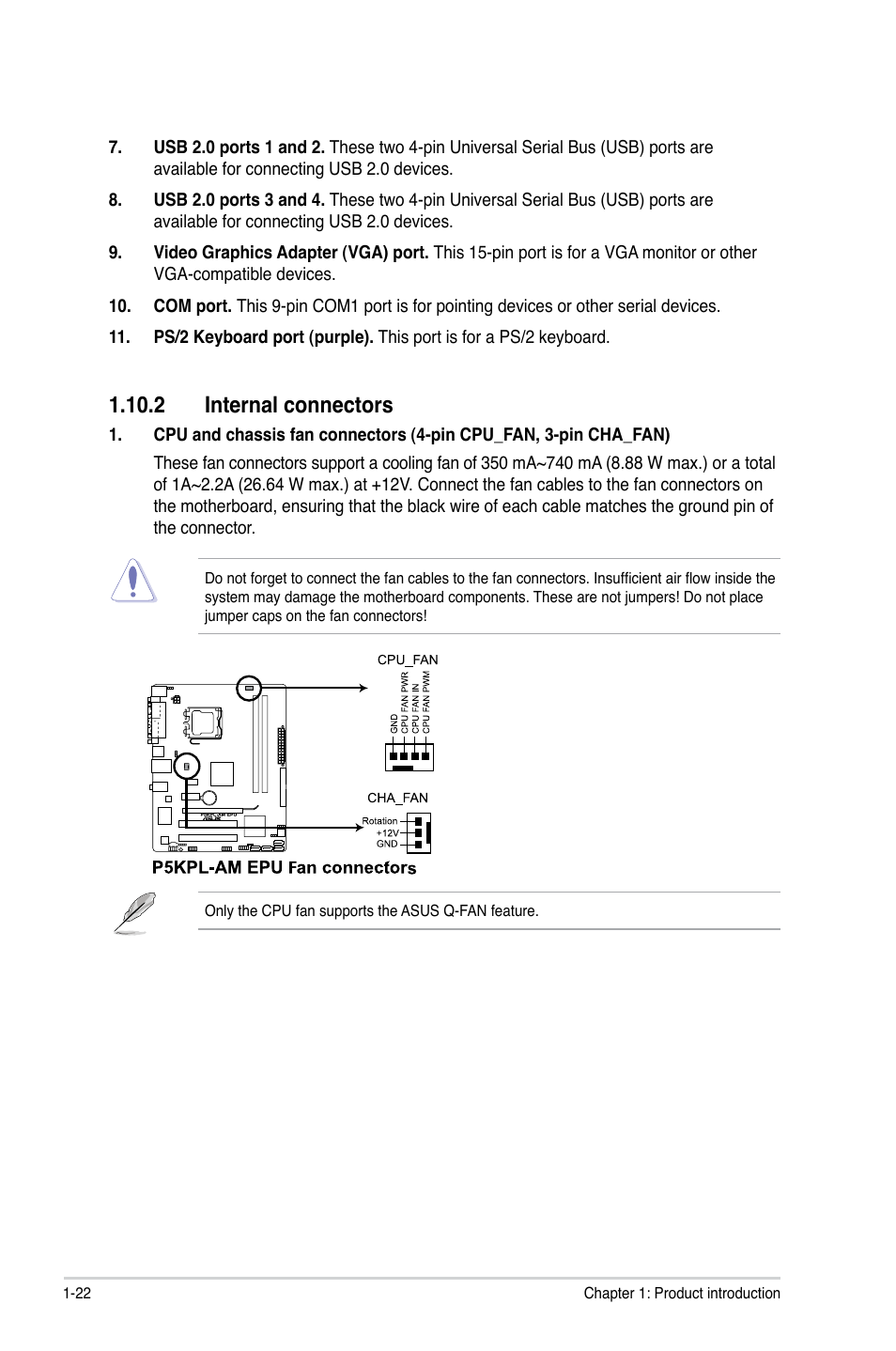 2 internal connectors, 2 internal connectors -22 | Asus P5KPL-AM EPU User Manual | Page 32 / 60
