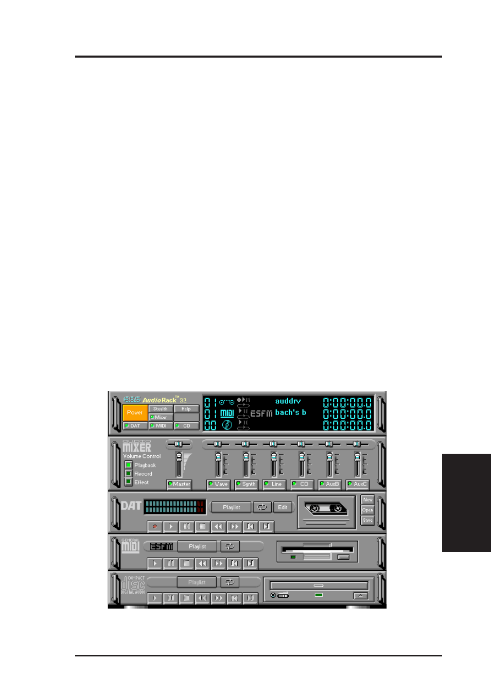 E. audio software, Audio rack introduction | Asus P2E-N User Manual | Page 109 / 120