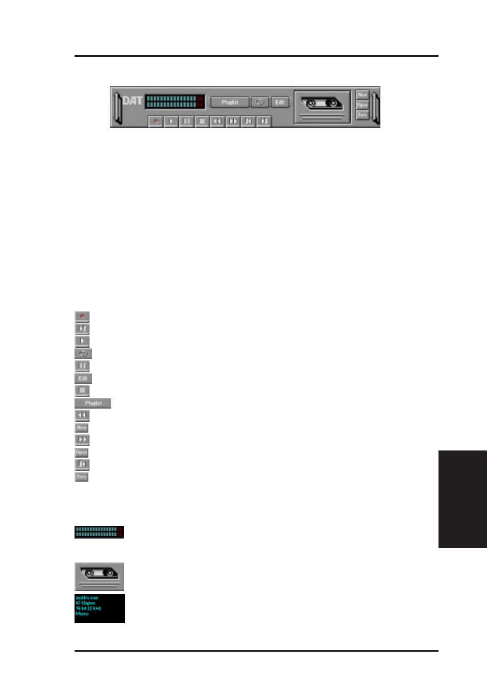 E. audio software, The digital audio player, Introduction | The digital audio player controls, The digital audio player display | Asus P2E-N User Manual | Page 113 / 120