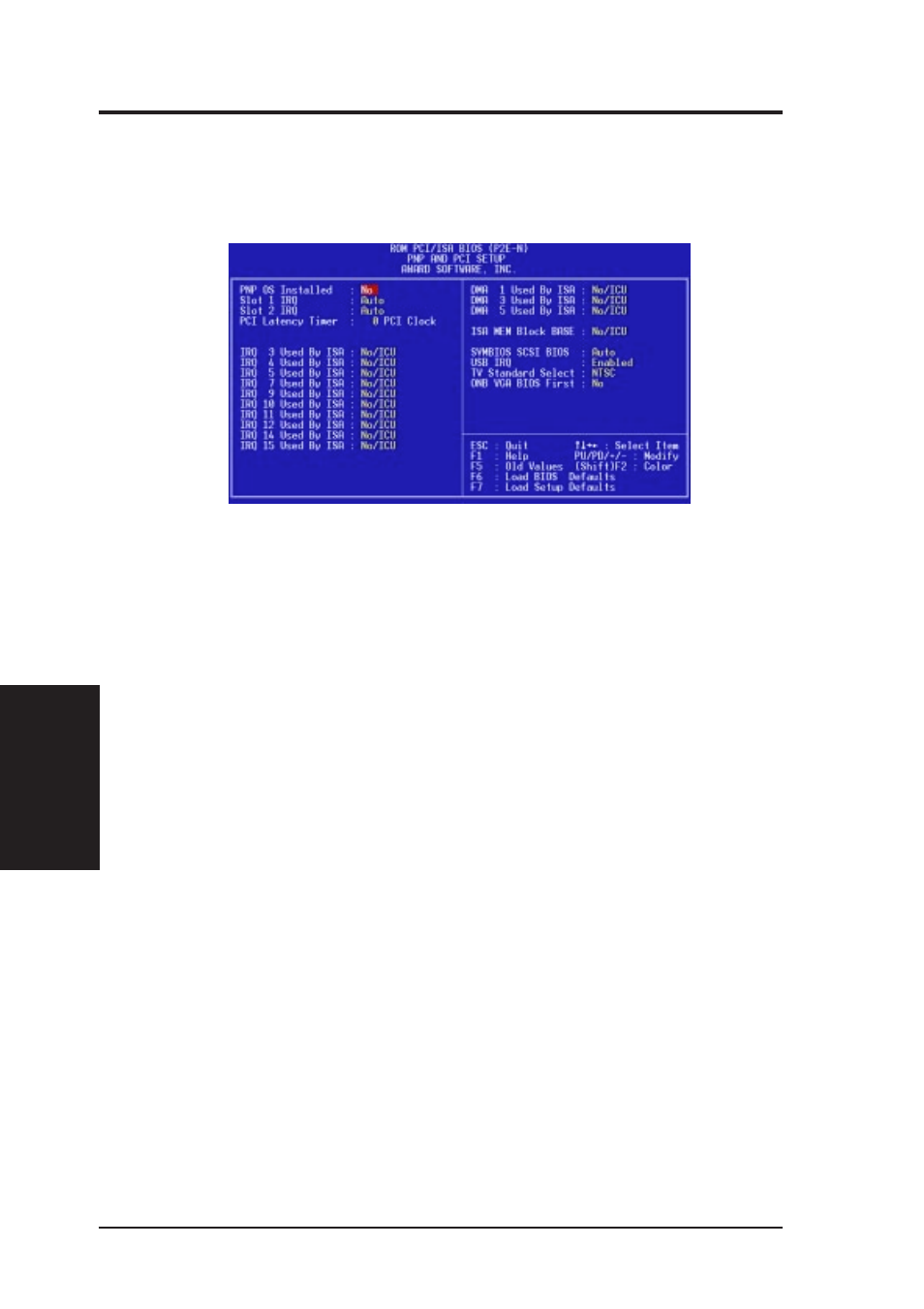 Iv. bios software, Pnp and pci setup | Asus P2E-N User Manual | Page 50 / 120