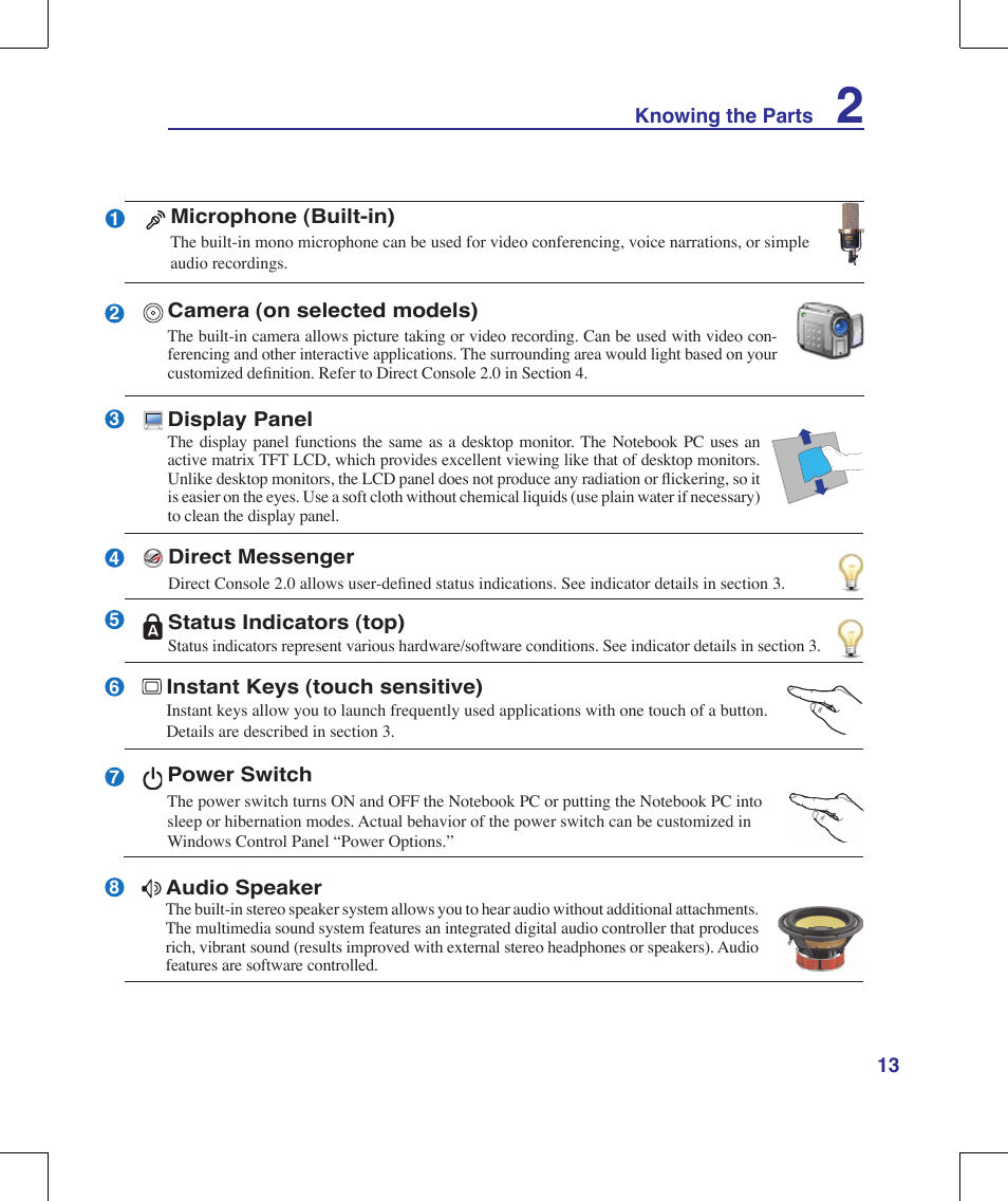 Asus G70V User Manual | Page 13 / 101