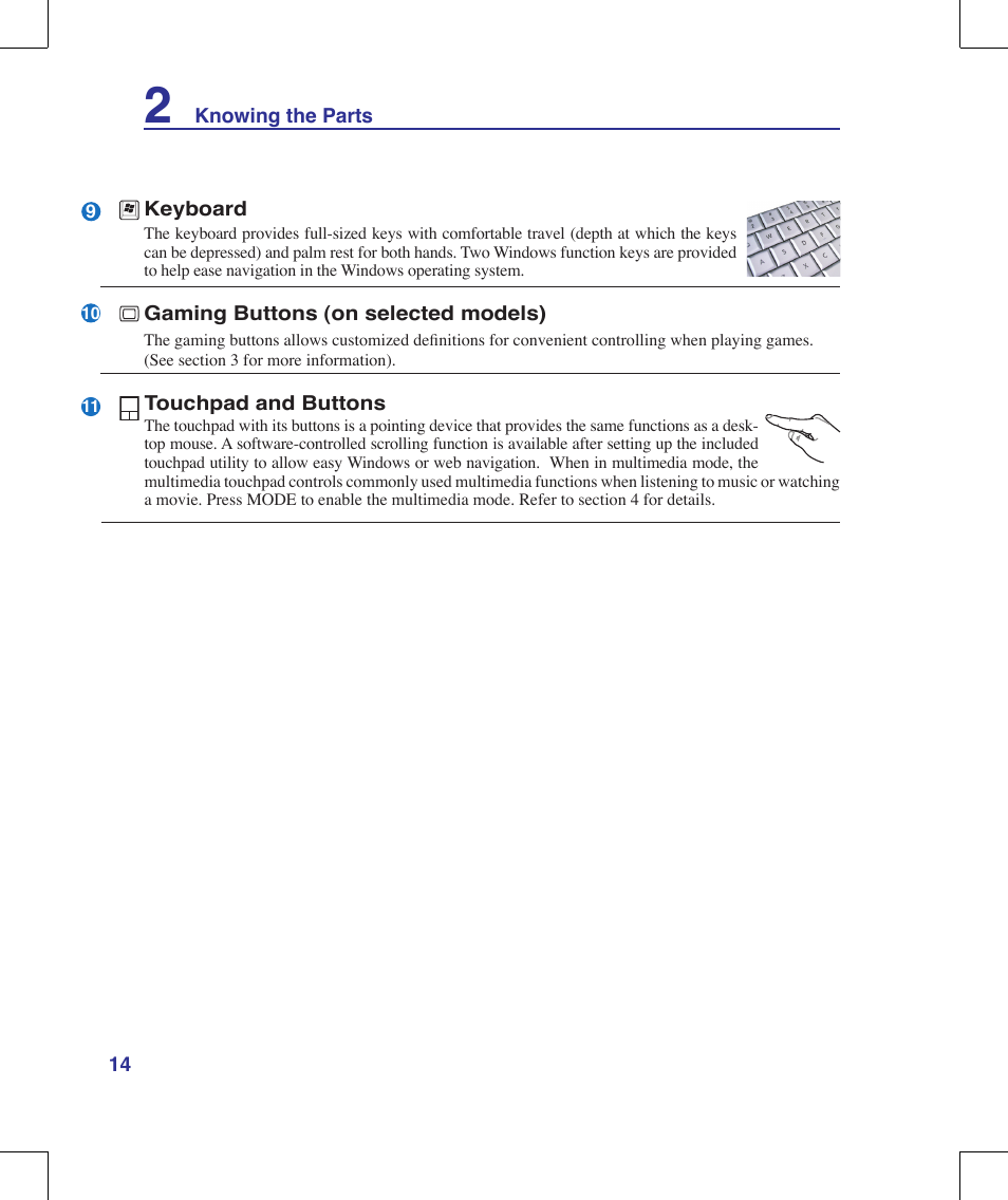 Asus G70V User Manual | Page 14 / 101