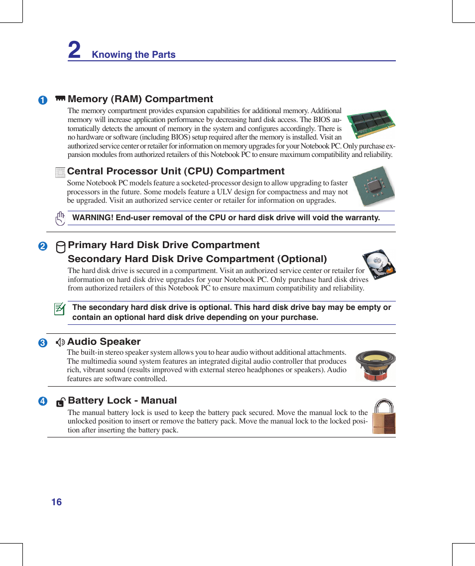 Asus G70V User Manual | Page 16 / 101