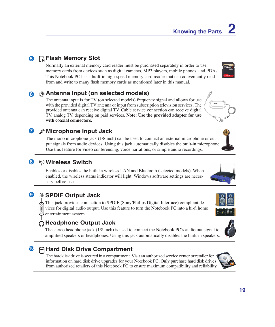 Asus G70V User Manual | Page 19 / 101