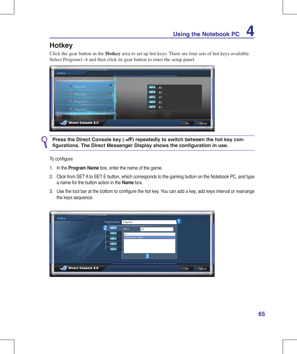 Asus G70V User Manual | Page 65 / 101