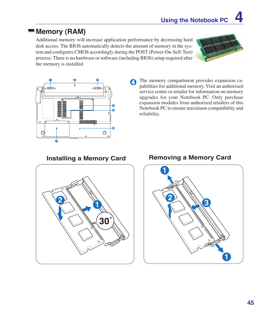 Memory (ram) | Asus U1 User Manual | Page 45 / 87
